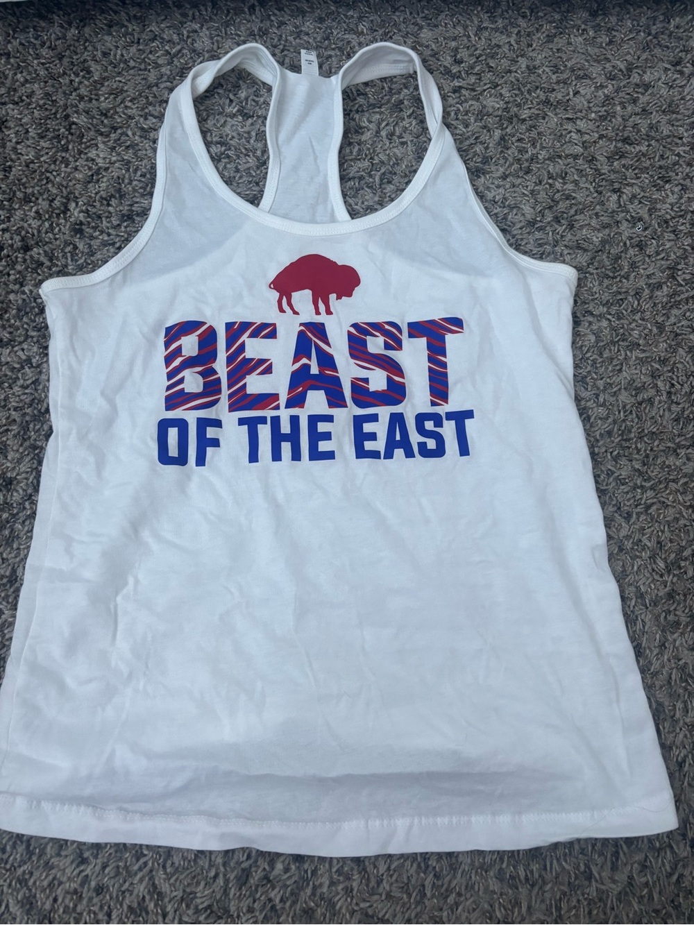 Buffalo Bills Beast of the East White Graphic Racerback Tank Top